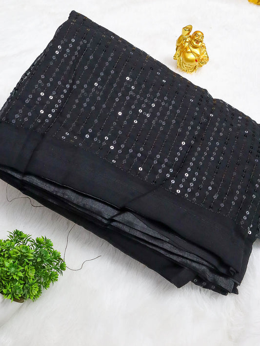 Black Sequence Fancy Designer Saree