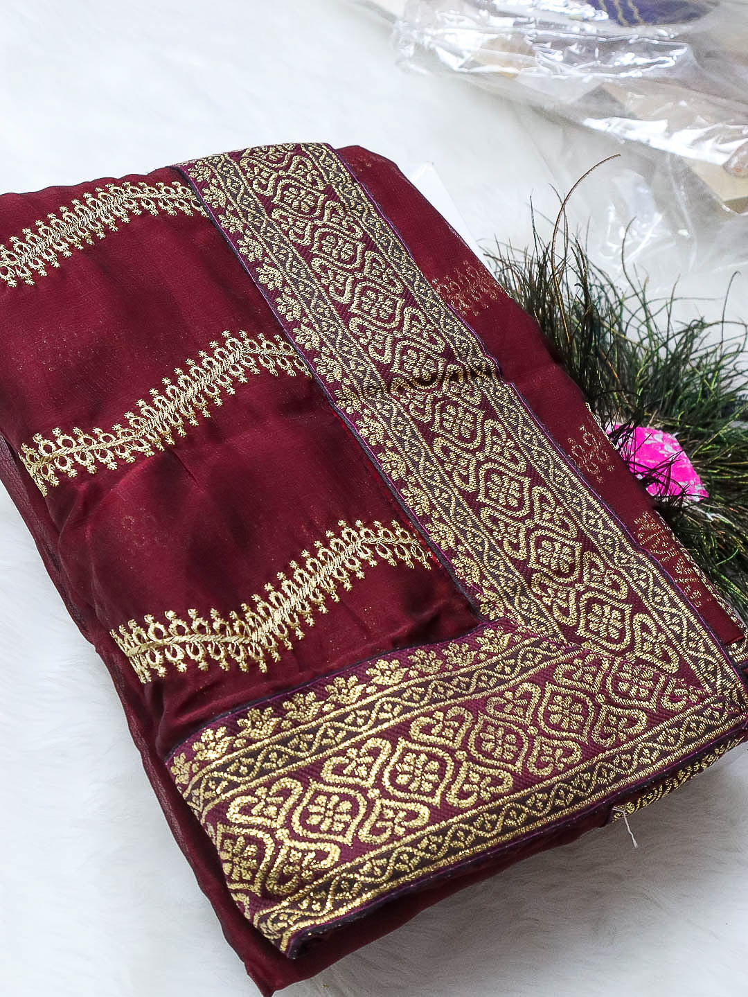 Embroidery Work Fancy Designer Saree