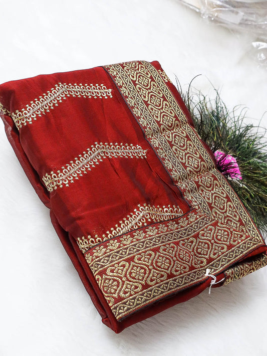 Embroidery Work Fancy Designer Saree