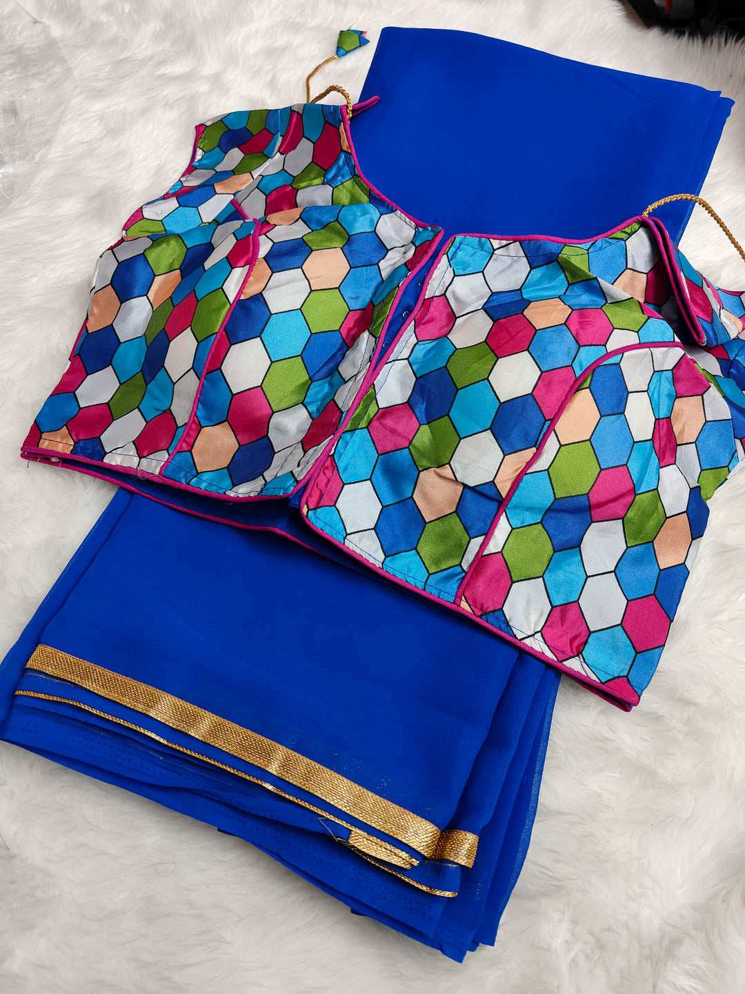 Fancy Designer Sarees With Semi Stictched Blouse