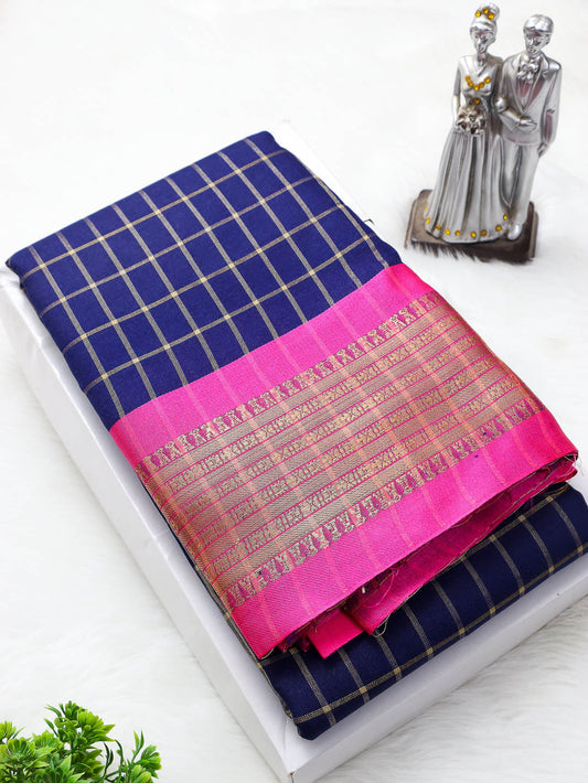 Check Cotton Silk Sarees