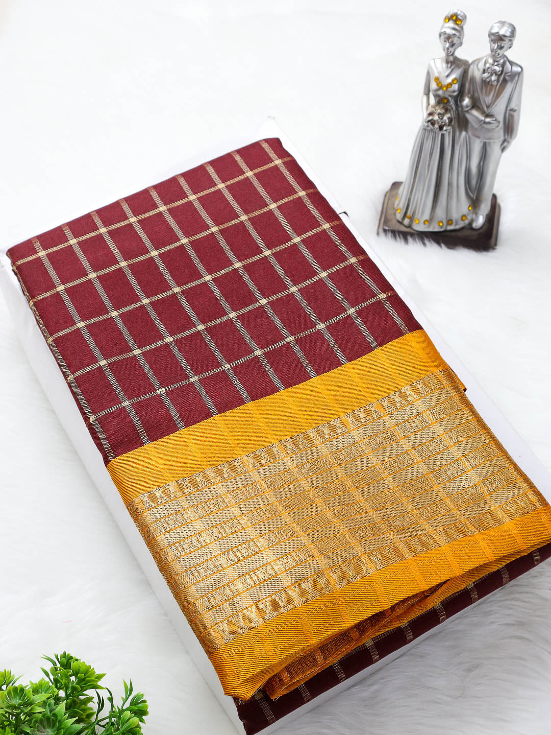 Check Cotton Silk Sarees