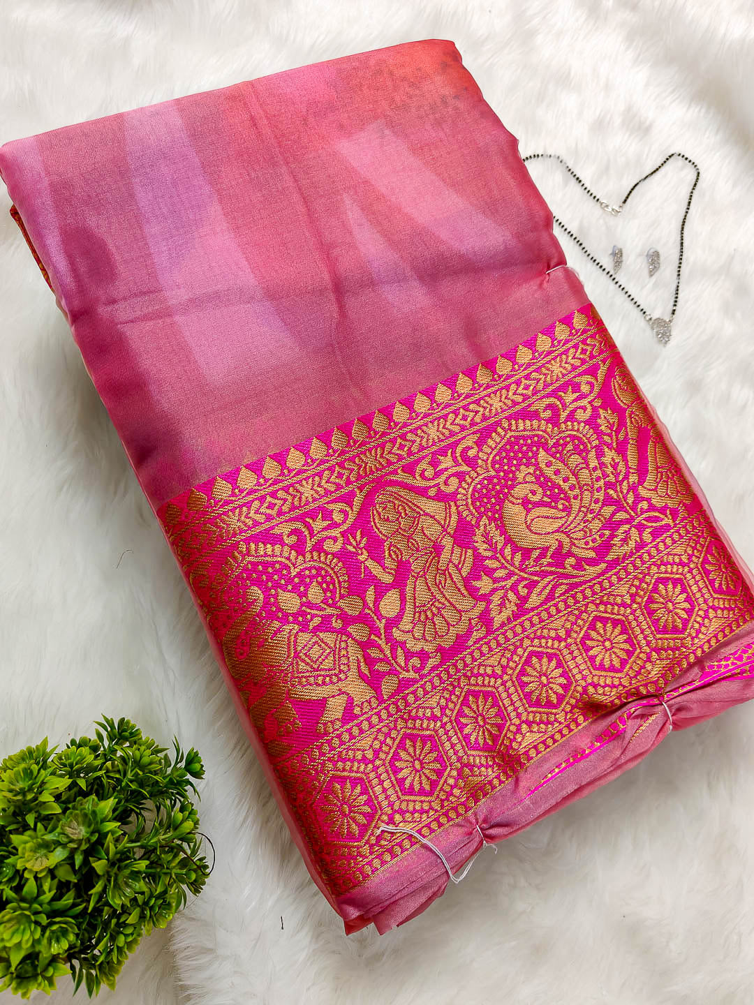 Organza Silk Saree With Kanjivaram Border