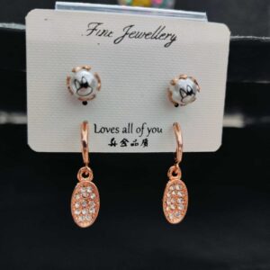 Rose Gold Bunny Cute Rabbit Bear Stud Earrings Fashion Korean Earrings for Women Girls Cute Jewelry Gifts (Pack Of 1 Pair)
