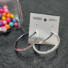 Silver Plated Contemporary Diamond Ston Studs and Hoop Earrings