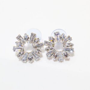 Silver Cubic Zirconia/American Diamond Studs Earrings For Women
