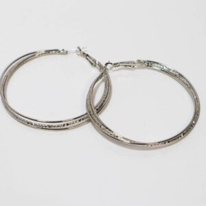 Silver Artificial Stone Hoop Earrings Earrings For Women