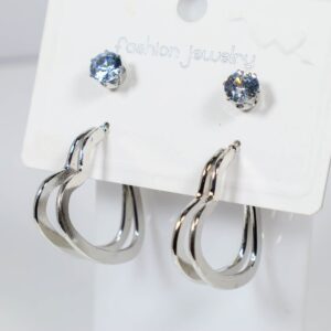 Silver Artificial Stone Drop Earrings Silver Plated Earrings for Women & Girls