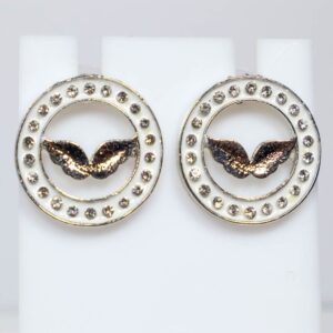 White Artificial Stone Studs Silver Plated Earrings for Women & Girls