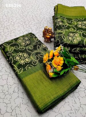 Green Fancy Printed Cotton Sarees