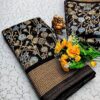 Black Fancy Printed Cotton Sarees