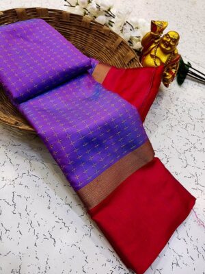 Purple Fancy Star Soft Silk Sarees