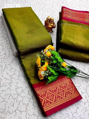 Green Tissue Soft Silk Sarees